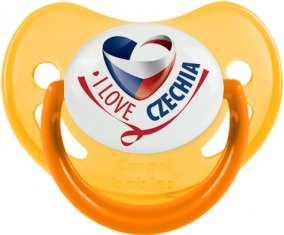 I Love Czechia Sucette Physiologique Jaune phosphorescente