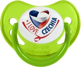 I Love Czechia Sucette Physiologique Vert phosphorescente