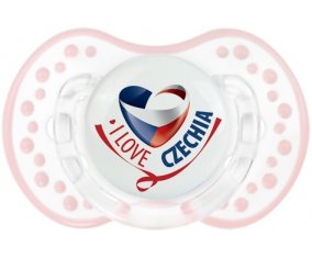 I Love Czechia Sucette LOVI Dynamic Retro-blanc-rose-tendre classique
