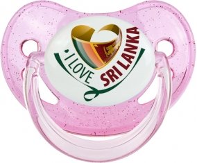 I Love Sri Lanka Sucette Physiologique Rose à paillette