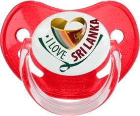 I Love Sri Lanka Sucette Physiologique Rouge à paillette