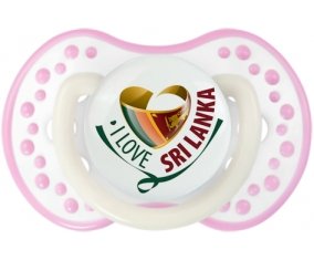 I Love Sri Lanka Sucette LOVI Dynamic Blanc-rose phosphorescente