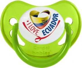 I Love Ecuador Tétine Physiologique Vert phosphorescente
