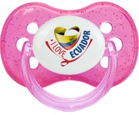 I Love Ecuador Sucete Cerise Rose à paillette