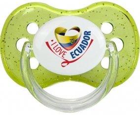 I Love Ecuador Sucete Cerise Vert à paillette