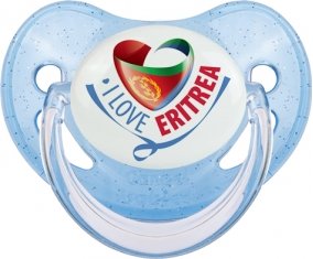 I Love Eritrea Sucete Physiologique Bleue à paillette