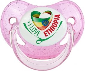 I Love Ethiopia Sucette Physiologique Rose à paillette