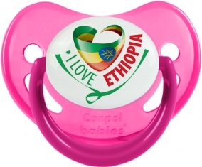 I Love Ethiopia Sucette Physiologique Rose phosphorescente