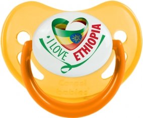 I Love Ethiopia Sucette Physiologique Jaune phosphorescente