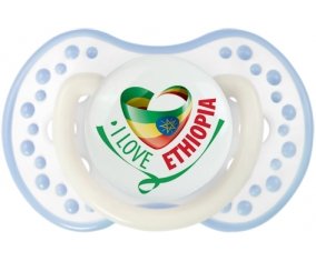 I Love Ethiopia Sucette LOVI Dynamic Blanc-cyan classique