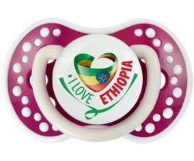 I Love Ethiopia Sucette LOVI Dynamic Fuchsia phosphorescente