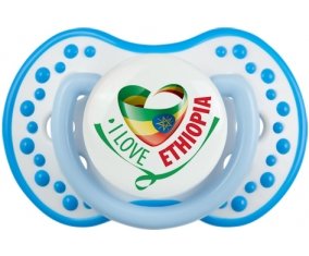 I Love Ethiopia Sucette LOVI Dynamic Blanc-bleu phosphorescente
