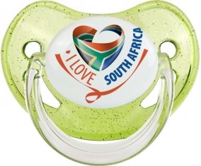 I Love South Africa Sucette Physiologique Vert à paillette