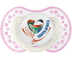 I Love South Africa Sucette LOVI Dynamic Blanc-rose phosphorescente