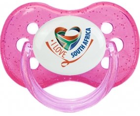 I Love South Africa Tétine Cerise Rose à paillette