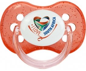 I Love South Africa Tétine Cerise Rouge à paillette