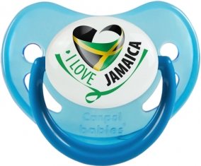 I Love Jamaica Tétine Physiologique Bleue phosphorescente