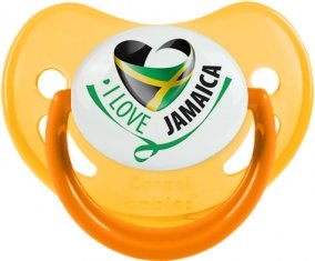 I Love Jamaica Tétine Physiologique Jaune phosphorescente