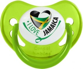 I Love Jamaica Tétine Physiologique Vert phosphorescente