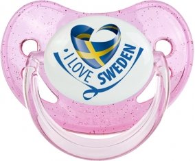 I Love Sweden Sucete Physiologique Rose à paillette