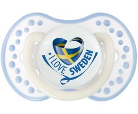 I Love Sweden Tétine LOVI Dynamic Blanc-cyan classique