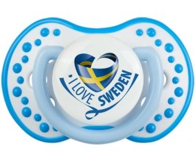 I Love Sweden Tétine LOVI Dynamic Blanc-bleu phosphorescente