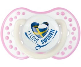 I Love Sweden Tétine LOVI Dynamic Blanc-rose phosphorescente