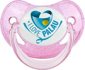 I Love Palau Sucette Physiologique Rose à paillette