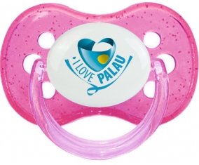 I Love Palau Sucette Cerise Rose à paillette