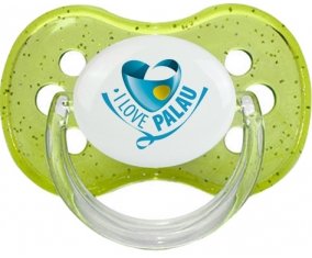 I Love Palau Sucette Cerise Vert à paillette