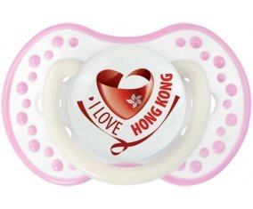 I Love Hong Kong Sucette LOVI Dynamic Blanc-rose phosphorescente
