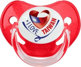 I Love Taiwan Tétine Physiologique Rouge à paillette