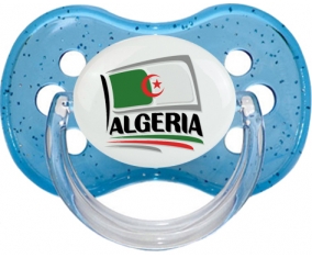 Flag Algeria design 1 Tétine Cerise Bleu à paillette