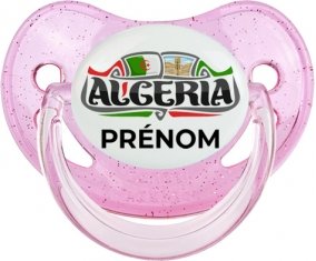 Algeria design avec prénom Tétine Physiologique Rose à paillette