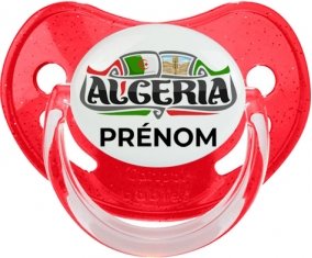 Algeria design avec prénom Tétine Physiologique Rouge à paillette