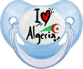 I love Algeria + drapeau Sucete Physiologique Bleue à paillette