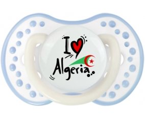 I love Algeria + drapeau Tétine LOVI Dynamic Blanc-cyan classique
