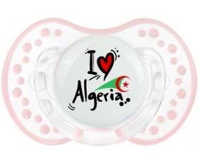 I love Algeria + drapeau Tétine LOVI Dynamic Retro-blanc-rose-tendre classique