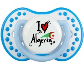I love Algeria + drapeau Tétine LOVI Dynamic Blanc-bleu phosphorescente