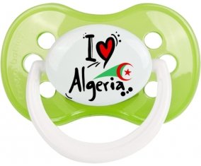 I love Algeria + drapeau Sucette Anatomique Vert classique