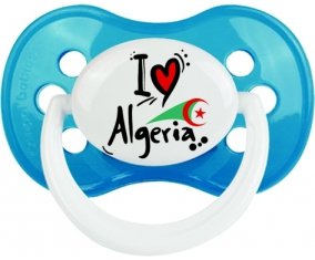 I love Algeria + drapeau Sucette Anatomique Cyan classique