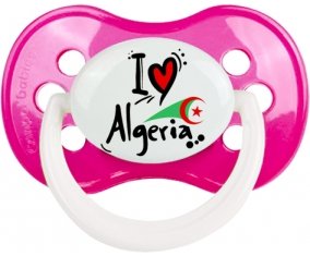 I love Algeria + drapeau Sucette Anatomique Rose foncé classique