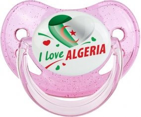 I love algeria design 2 Tétine Physiologique Rose à paillette