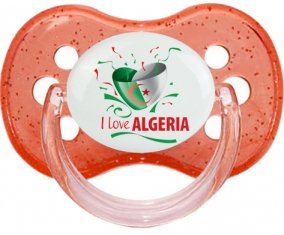 I love algeria design 3 Sucette Cerise Rouge à paillette