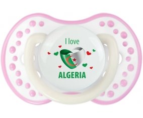 I love algeria design 4 Sucette LOVI Dynamic Blanc-rose phosphorescente