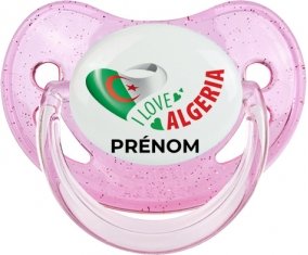 I love algeria avec prénom Sucette Physiologique Rose à paillette