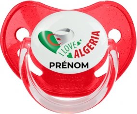I love algeria avec prénom Sucette Physiologique Rouge à paillette