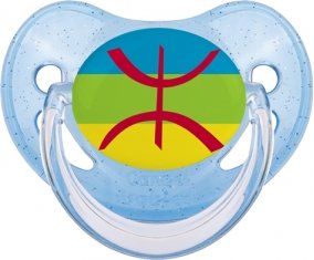 Drapeau Amazigh Tétine Physiologique Bleue à paillette