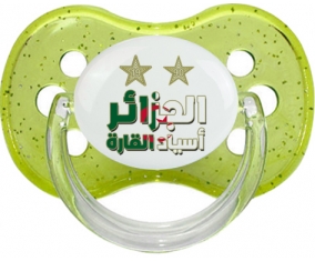 2 étoiles Algérie champions d'afriques Sucette Cerise Vert à paillette