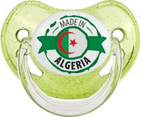 Made in Algeria design 2 Tétine Physiologique Vert à paillette